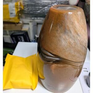 Oval Glass Pendant Lamp Shade Light Brown Art Glass Light Covers for Kitchen